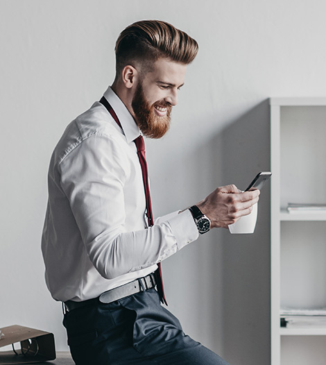 Businessman using smartphone